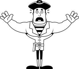 Cartoon Scared Pirate
