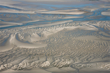 photo aérienne de la Baie de Somme au nord de la France
