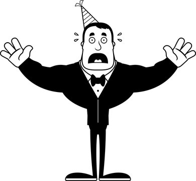 recommend clip art: Cartoon Scared Partygoer