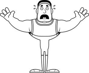 Cartoon Scared Wrestler