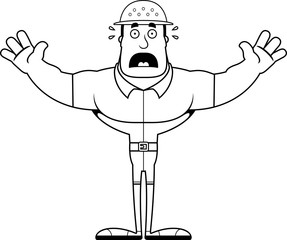 Cartoon Scared Zookeeper