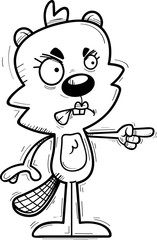 Angry Cartoon Female Beaver