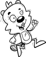 Cartoon Female Beaver Running