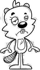 Sad Cartoon Female Beaver