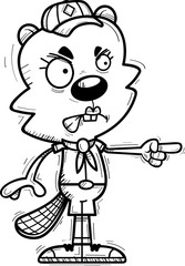Angry Cartoon Female Beaver Scout