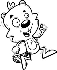 Cartoon Male Beaver Running