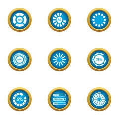 Circular sign icons set. Flat set of 9 circular sign vector icons for web isolated on white background