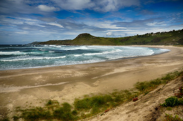 Fototapeta na wymiar Spanish destination, Galicia, north-west region, wild Soesto beach