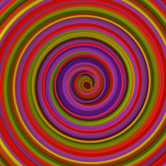 Red twisted spiral shape abstract 3D render