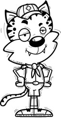 Confident Cartoon Male Bobcat Scout