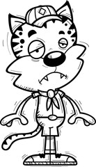 Sad Cartoon Male Bobcat Scout