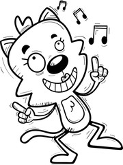 Cartoon Female Cat Dancing
