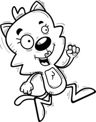 Cartoon Female Cat Running