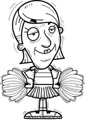 Confident Cartoon Senior Citizen Cheerleader