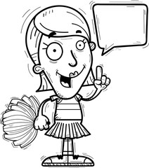 Cartoon Woman Cheerleader Talking