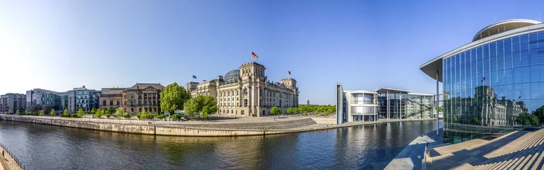 Schilderijen op glas Berlijn, Rijksdag, Spree, panorama © Sina Ettmer