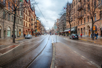 Fototapeta na wymiar Street in Stockholm