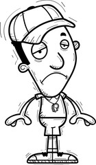 Sad Cartoon Black Man Coach
