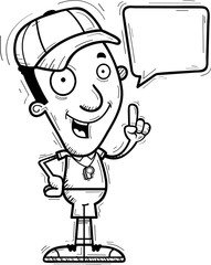 Cartoon Black Man Coach Talking