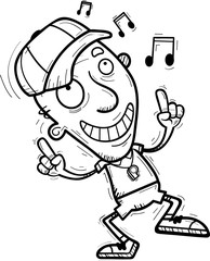 Cartoon Senior Coach Dancing