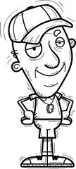 Confident Cartoon Senior Coach