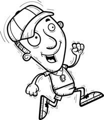 Cartoon Man Coach Running