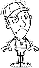 Sad Cartoon Man Coach