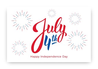 Fototapeta na wymiar July 4th. USA Independence Day background design. Banner layout with July 4th lettering and fireworks