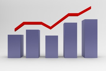 Fototapeta premium chart bar on white background