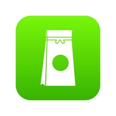 Tea packed in a paper bag icon digital green for any design isolated on white vector illustration