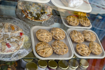 Packaged cheese cookies on display