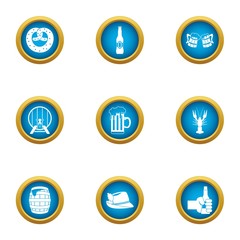 Alcoholic intoxication icons set. Flat set of 9 alcoholic intoxication vector icons for web isolated on white background