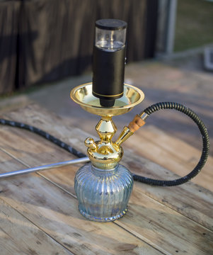 Hookah on table for smoking