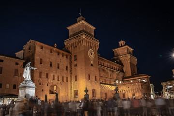 Fototapeta na wymiar Ferrara, Castello Estense, effetto fantasma