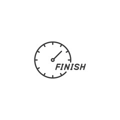 line deadline finish icon on white background
