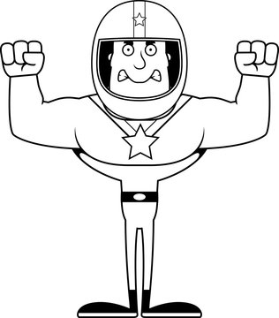 cartoon racer flexing muscles clip art preview