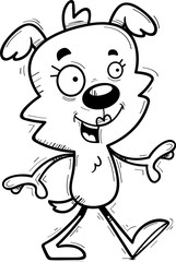 Cartoon Female Dog Walking