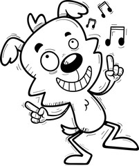 Fototapeta premium Cartoon Male Dog Dancing