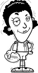 Confident Cartoon Black Football Player