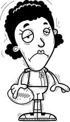 Sad Cartoon Black Football Player