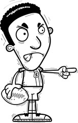 Angry Cartoon Black Football Player