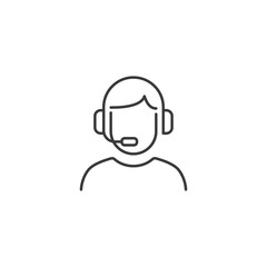 line customer support icon on white background