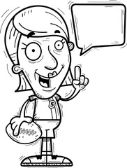 Cartoon Senior Football Player Talking