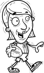 Cartoon Senior Football Player Walking