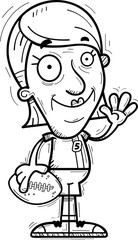 Cartoon Senior Football Player Waving