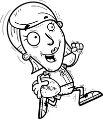 Cartoon Football Player Running