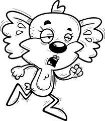 Exhausted Cartoon Female Koala