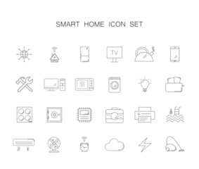 Line icons set. Smart home pack. Vector illustration