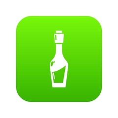 Vinegar bottle icon green vector isolated on white background