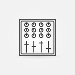 Sound Mixer vector concept music icon in thin line style